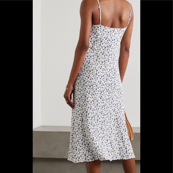 REFORMATION Crimini Floral-Print Crepe Midi Dress - Picture 2 of 8